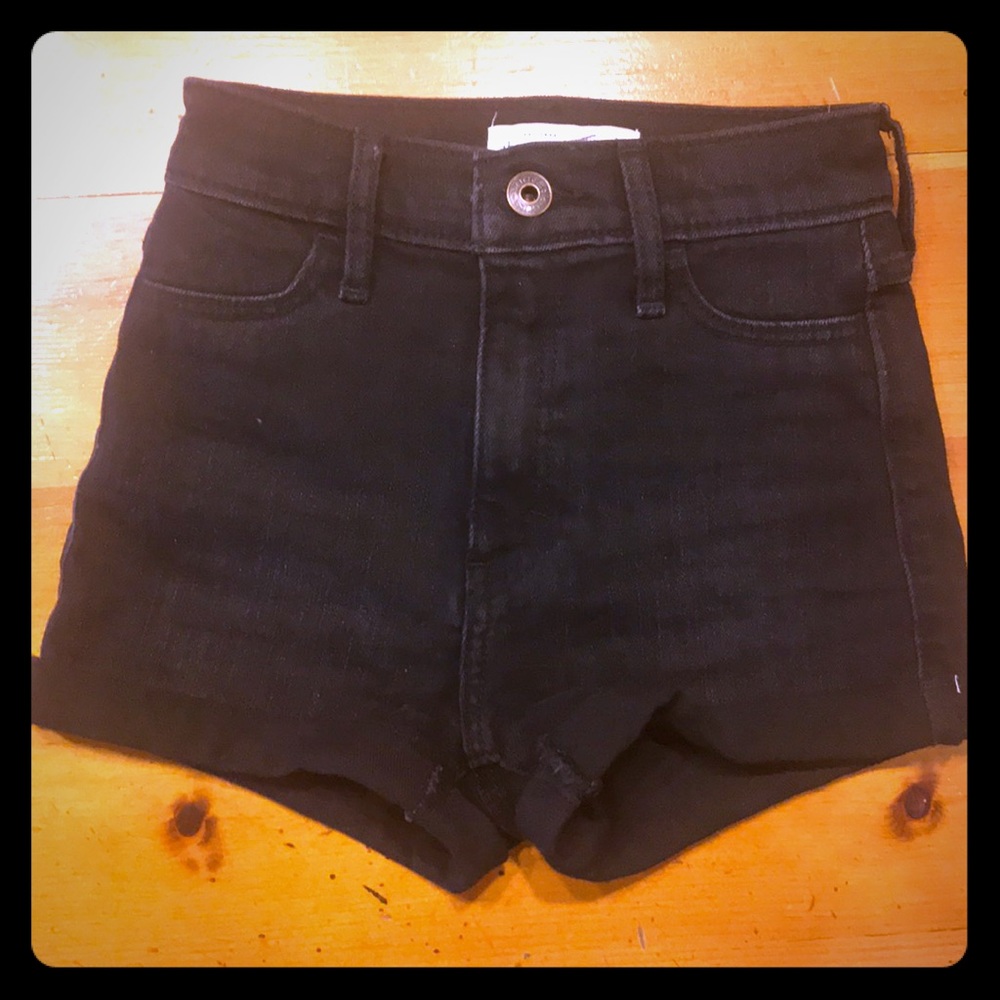 Abercrombie kids black jean shorts